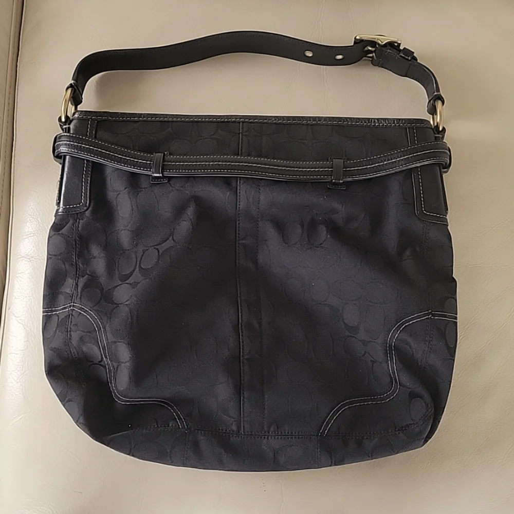 Coach Hampton Hobo Black Large Handbag